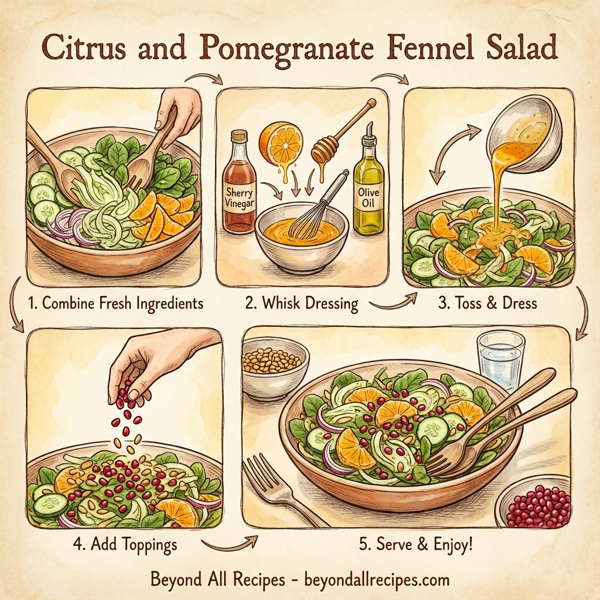 Citrus and Pomegranate Fennel Salad instructions