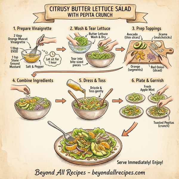 Citrusy Butter Lettuce Salad with Pepita Crunch instructions