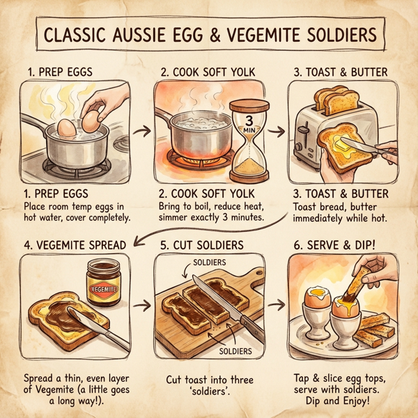 Classic Aussie Egg and Vegemite Soldiers instructions