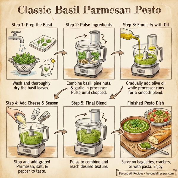 Classic Basil Parmesan Pesto instructions
