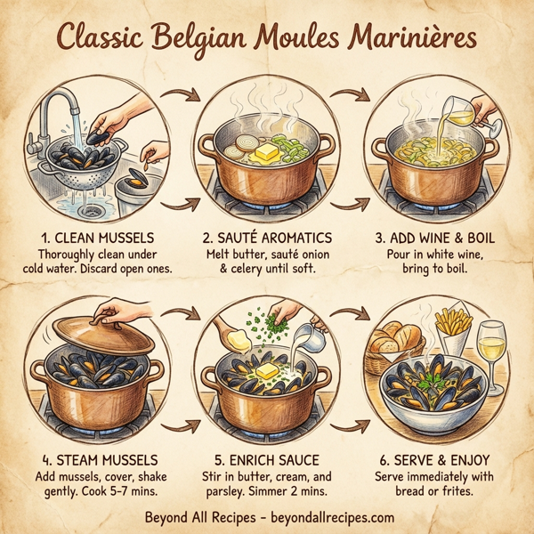Classic Belgian Moules Marinières instructions