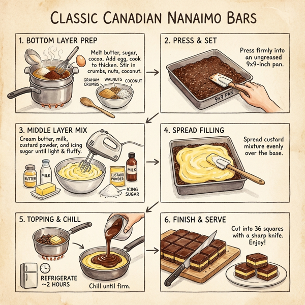 Classic Canadian Nanaimo Bars instructions