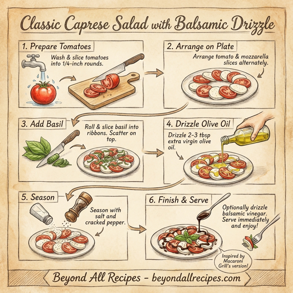 Classic Caprese Salad with Balsamic Drizzle instructions