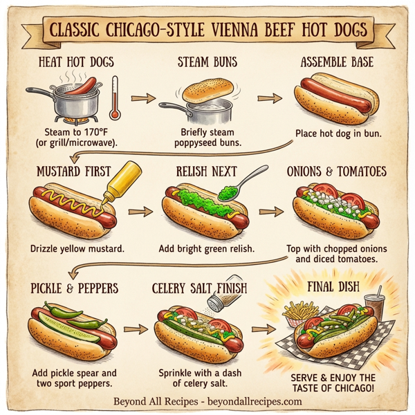 Classic Chicago-Style Vienna Beef Hot Dogs instructions