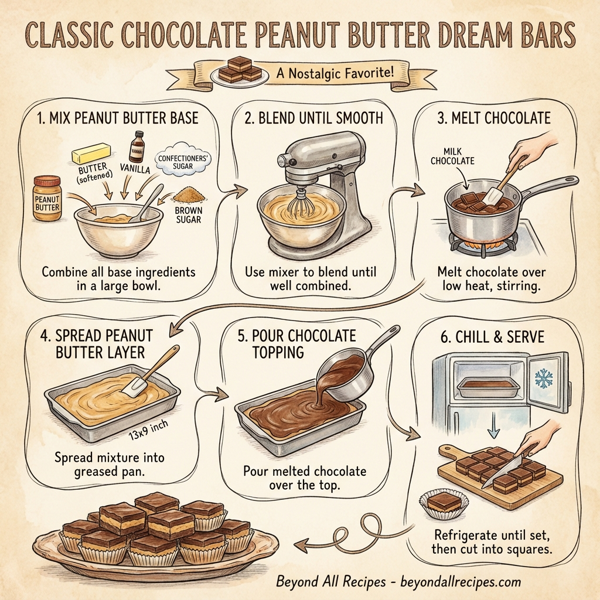 Classic Chocolate Peanut Butter Dream Bars instructions