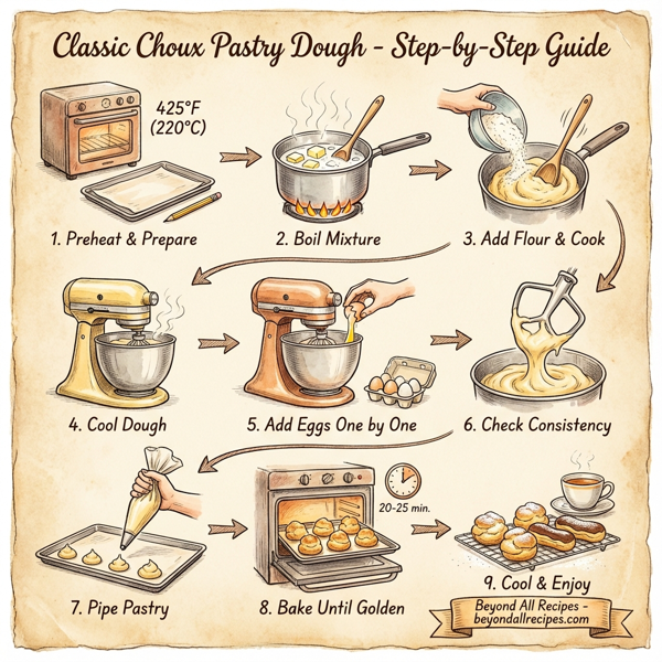 Classic Choux Pastry Dough instructions