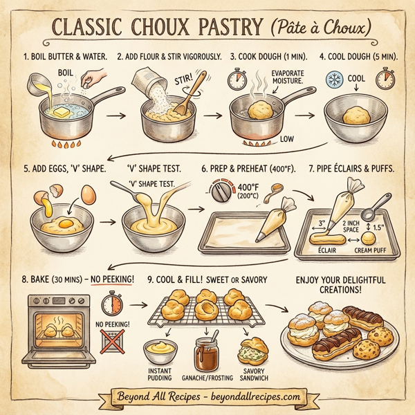 Classic Choux Pastry (Pâte à Choux) instructions
