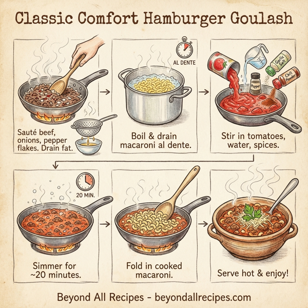 Classic Comfort Hamburger Goulash instructions
