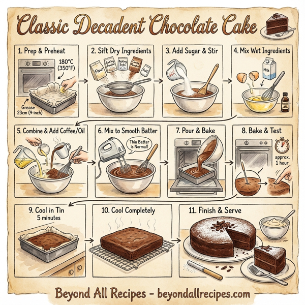 Classic Decadent Chocolate Cake instructions