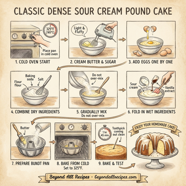 Classic Dense Sour Cream Pound Cake instructions
