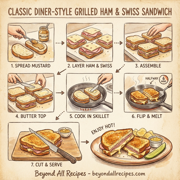 Classic Diner-Style Grilled Ham & Swiss Sandwich instructions