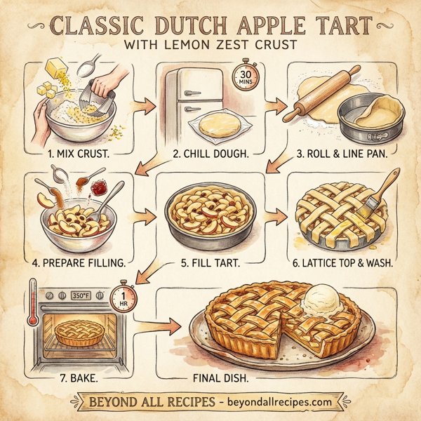Classic Dutch Apple Tart with Lemon Zest Crust instructions