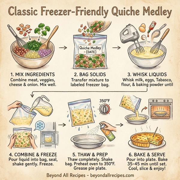 Classic Freezer-Friendly Quiche Medley instructions
