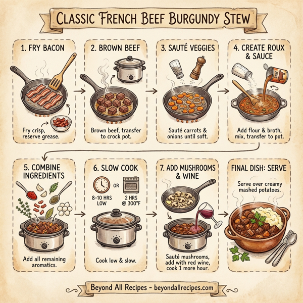 Classic French Beef Burgundy Stew instructions