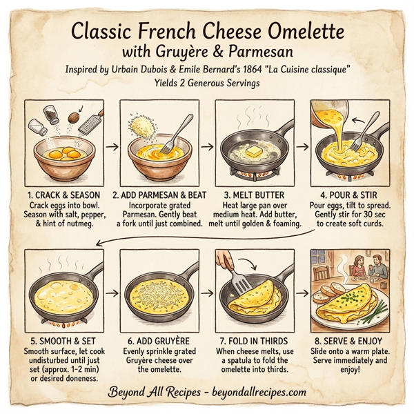 Classic French Cheese Omelette with Gruyère & Parmesan instructions