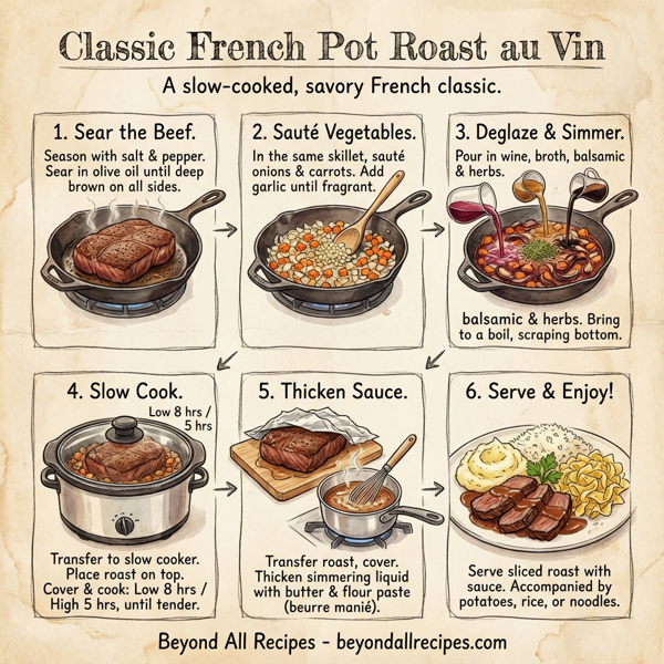 Classic French Pot Roast au Vin instructions