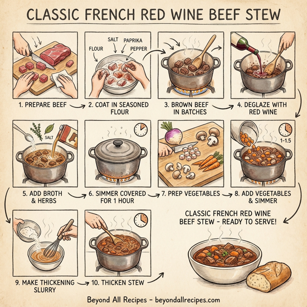 Classic French Red Wine Beef Stew instructions