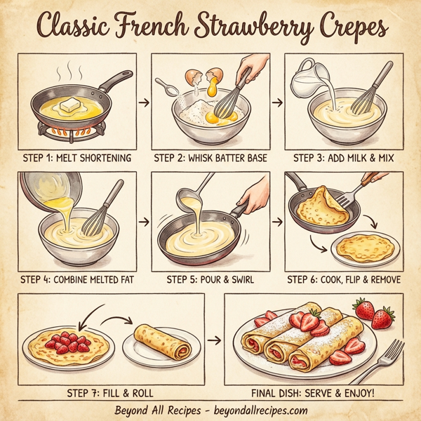Classic French Strawberry Crepes instructions