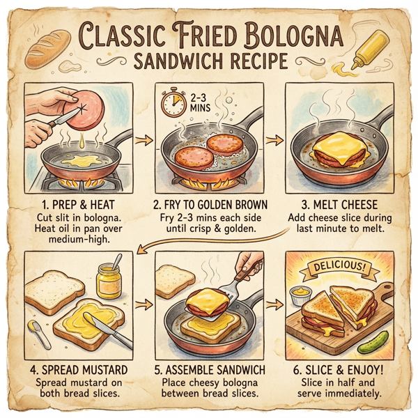 Classic Fried Bologna Sandwich instructions