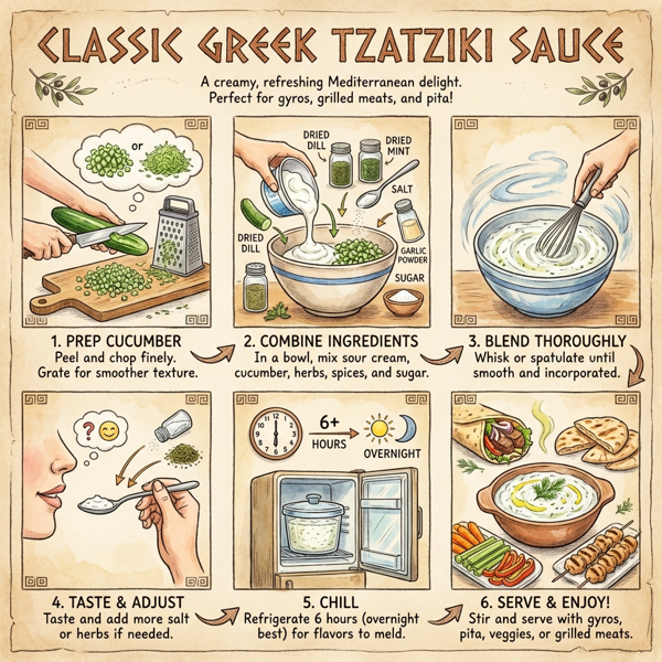 Classic Greek Tzatziki Sauce instructions