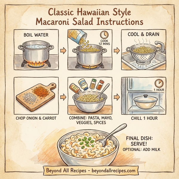 Classic Hawaiian Style Macaroni Salad instructions