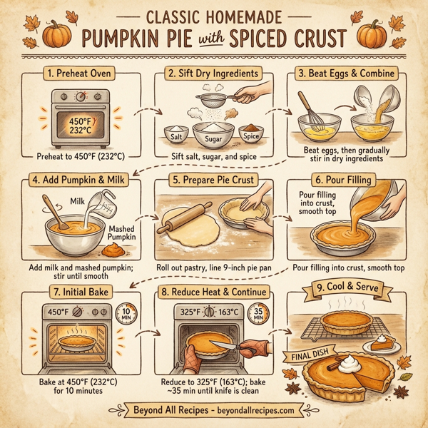 Classic Homemade Pumpkin Pie with Spiced Crust instructions