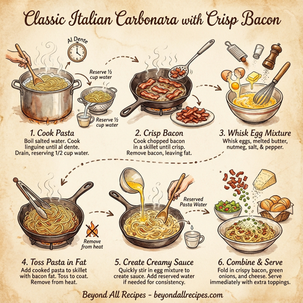 Classic Italian Carbonara with Crisp Bacon instructions
