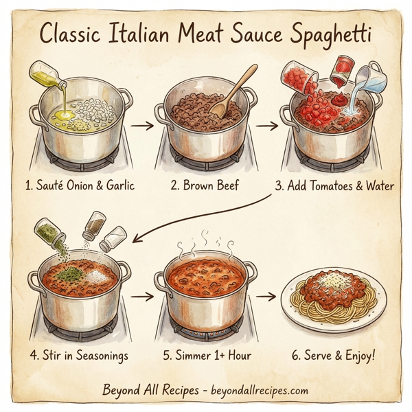 Classic Italian Meat Sauce Spaghetti instructions