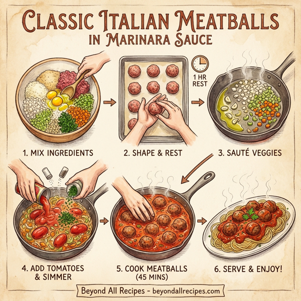 Classic Italian Meatballs in Marinara Sauce instructions