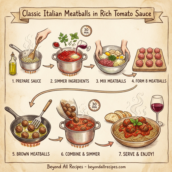 Classic Italian Meatballs in Rich Tomato Sauce instructions