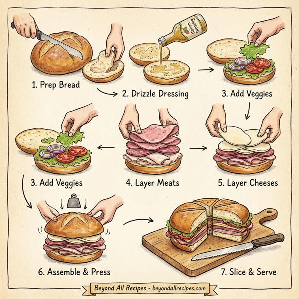 Classic Italian Muffuletta Sandwich instructions