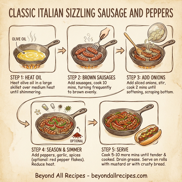Classic Italian Sizzling Sausage and Peppers instructions