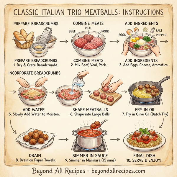 Classic Italian Trio Meatballs instructions