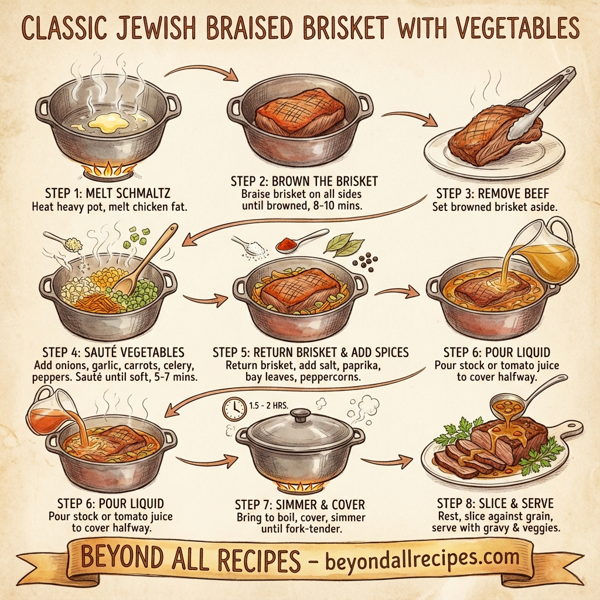 Classic Jewish Braised Brisket with Vegetables instructions