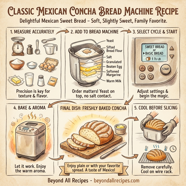 Classic Mexican Concha Bread Machine Recipe instructions