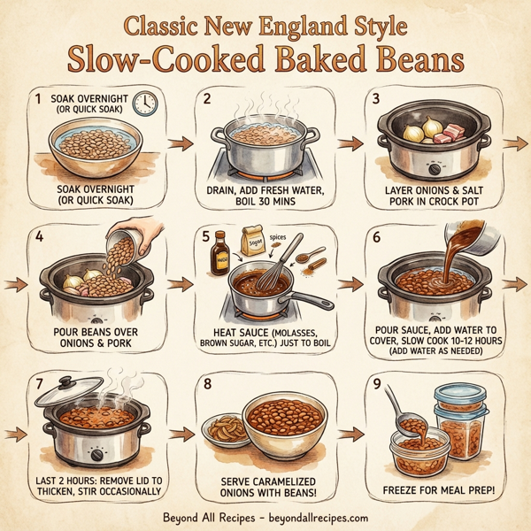 Classic New England Style Slow-Cooked Baked Beans instructions