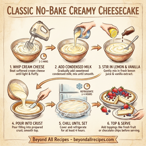Classic No-Bake Creamy Cheesecake instructions