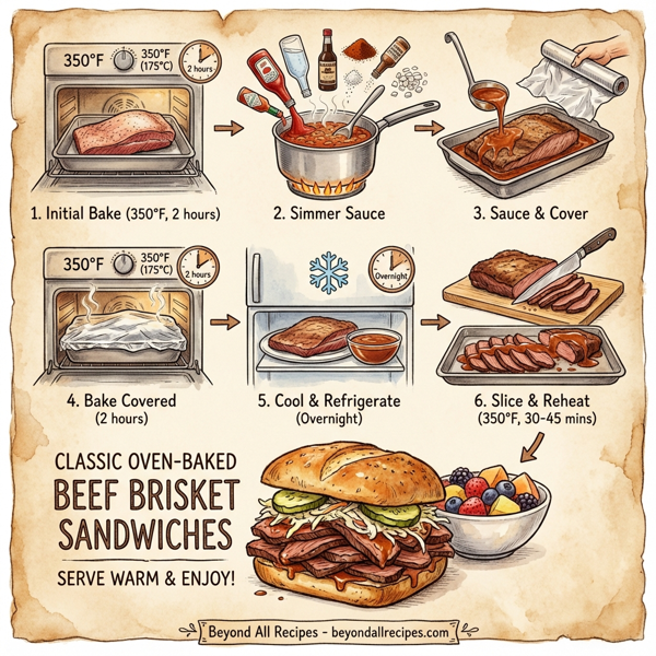 Classic Oven-Baked Beef Brisket Sandwiches instructions