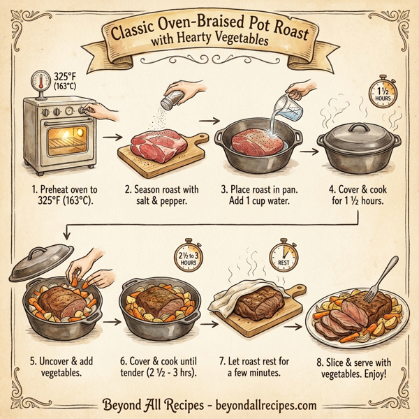 Classic Oven-Braised Pot Roast with Hearty Vegetables instructions
