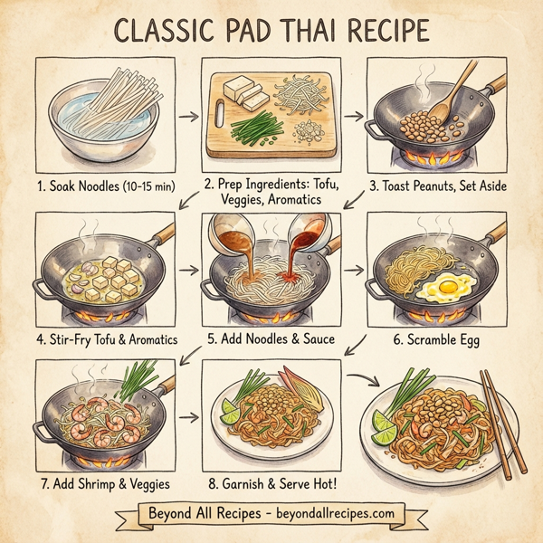 Classic Pad Thai with Shrimp and Tofu instructions