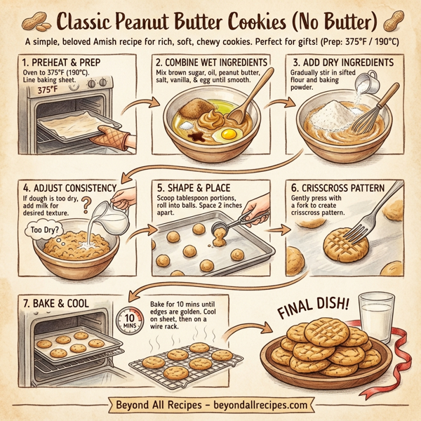 Classic Peanut Butter Cookies (No Butter) instructions