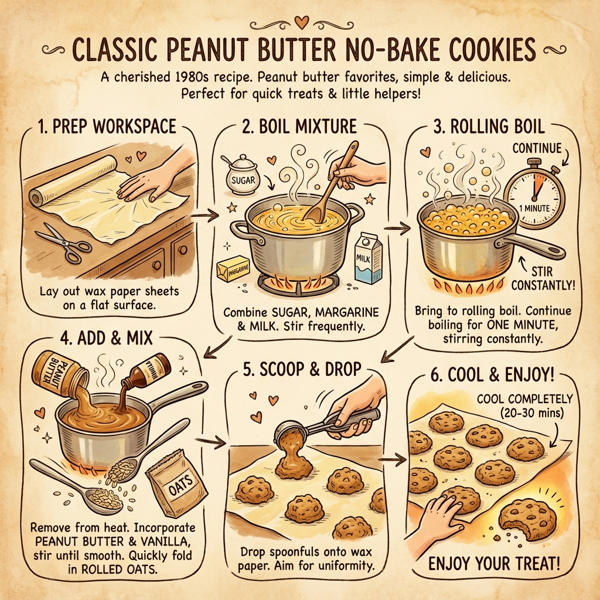 Classic Peanut Butter No-Bake Cookies instructions
