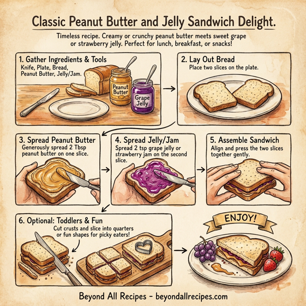 Classic Peanut Butter and Jelly Sandwich Delight instructions