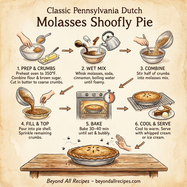Classic Pennsylvania Dutch Molasses Shoofly Pie instructions