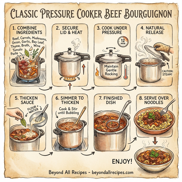 Classic Pressure Cooker Beef Bourguignon instructions