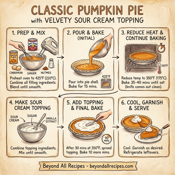 Classic Pumpkin Pie with Velvety Sour Cream Topping instructions