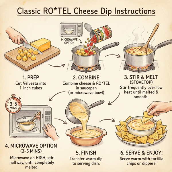 Classic RO*TEL Cheese Dip instructions