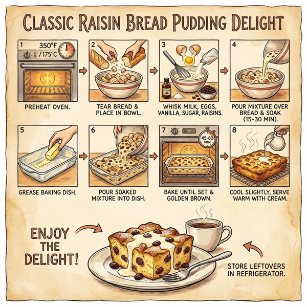 Classic Raisin Bread Pudding Delight instructions