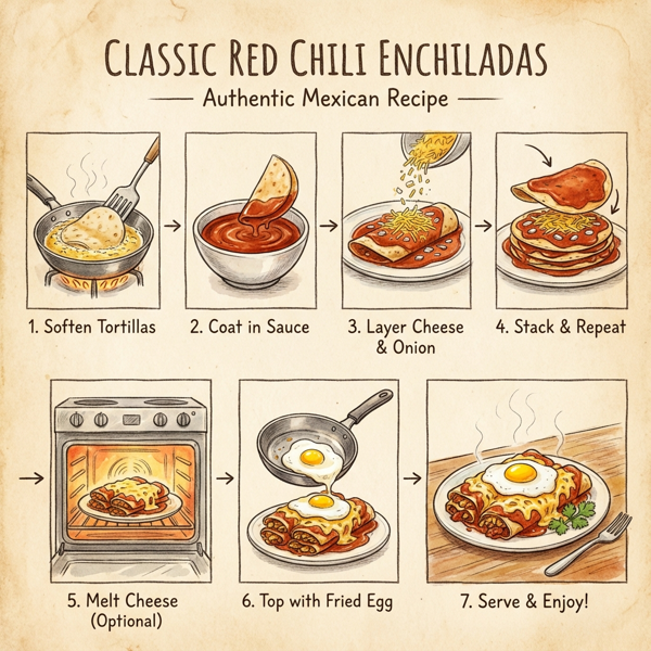 Classic Red Chili Enchiladas instructions