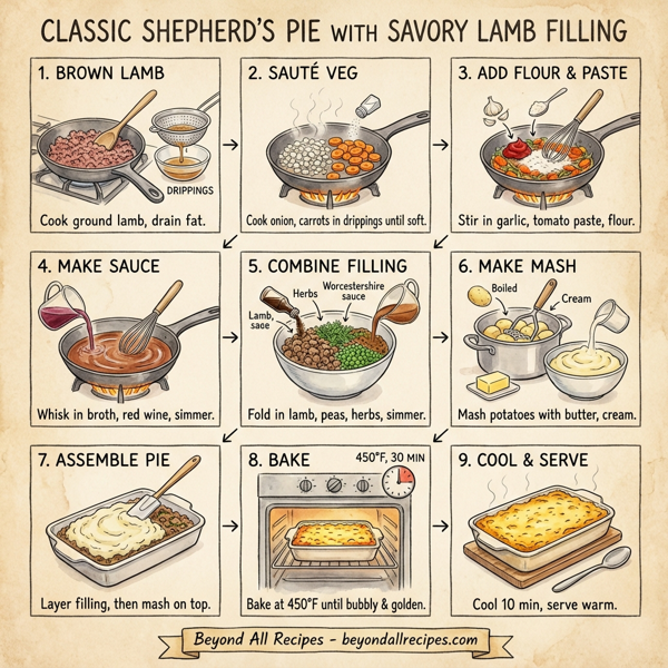 Classic Shepherd's Pie with Savory Lamb Filling instructions